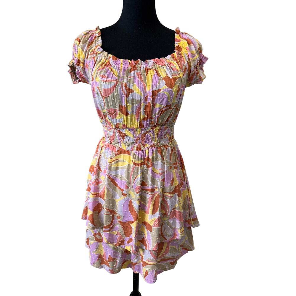New LUSH NORDSTROM Women's Clay Sage Floral Off Shoulder Romper Size S